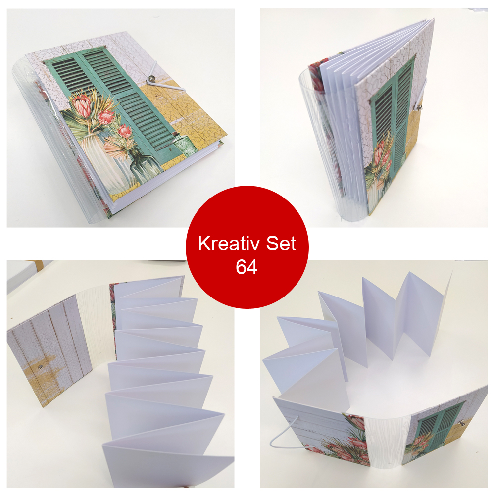 Kreativ Set 64 - Leporello mit transparentem Rücke